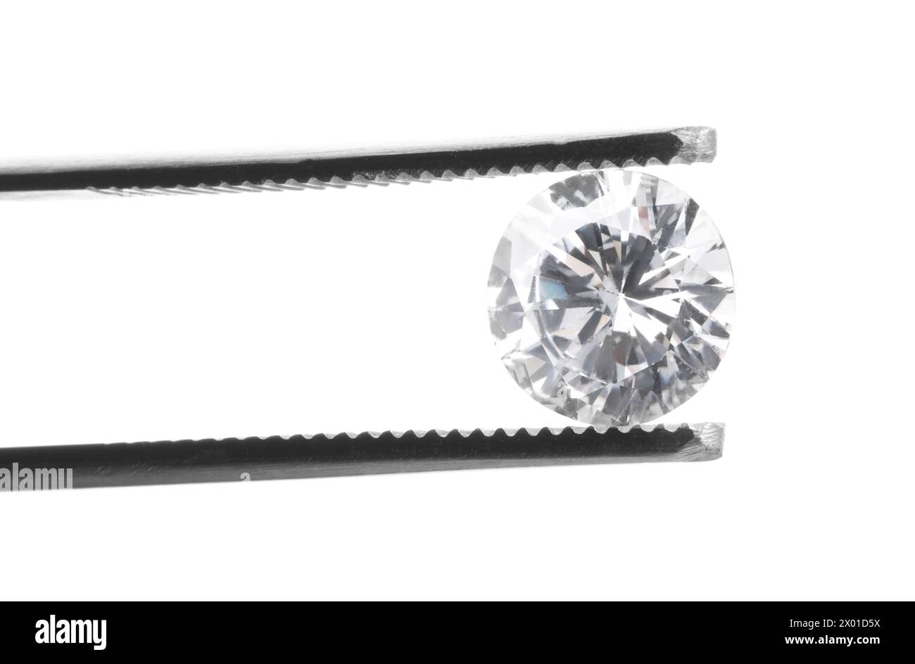 Tweezers with beautiful shiny diamond isolated on white Stock Photo - Alamy
