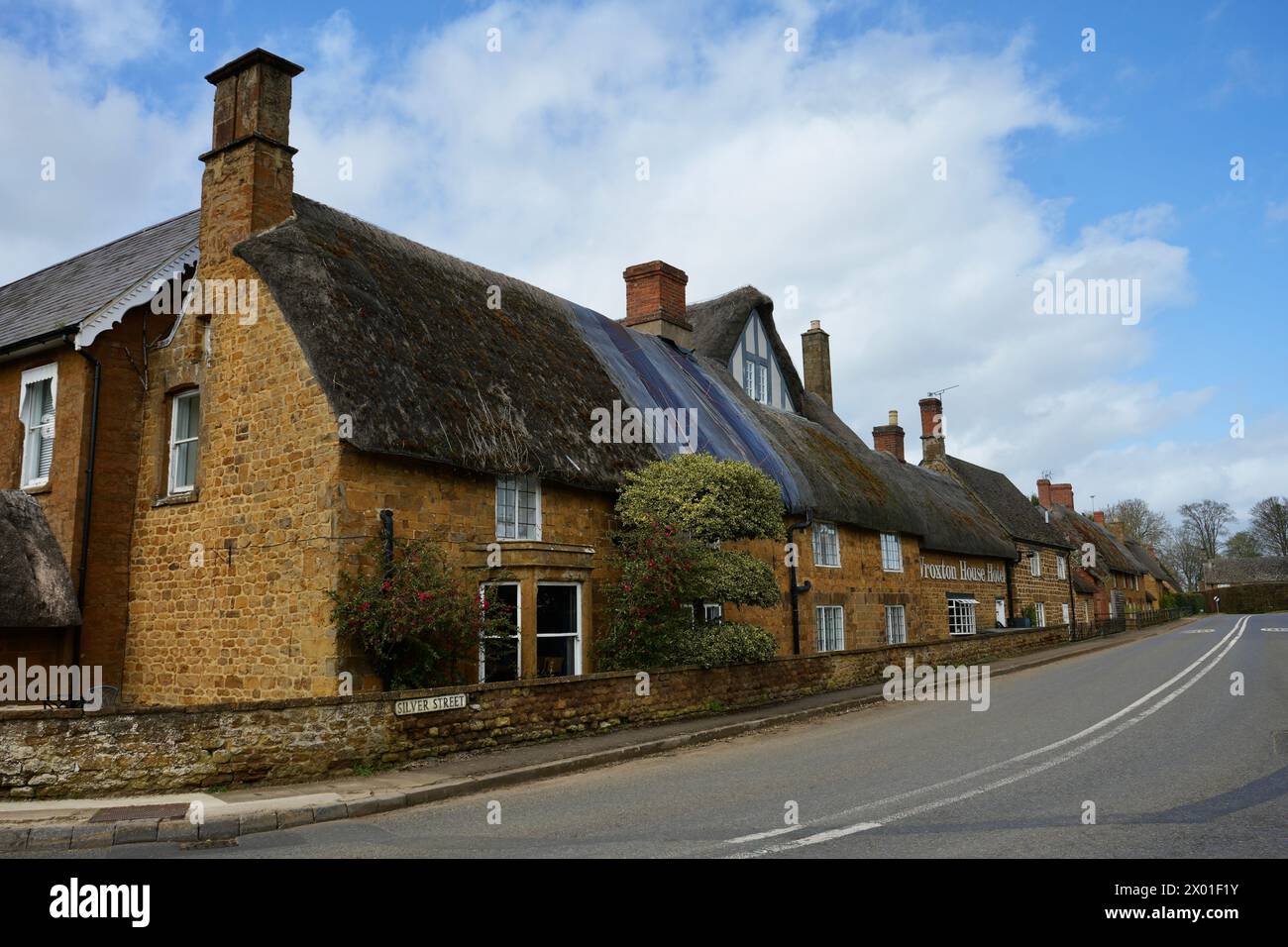 The Wroxton House Hotel is on Stratford Road. It is formed from four cottages, dating from the 17th to the 19th centuries. Stock Photo