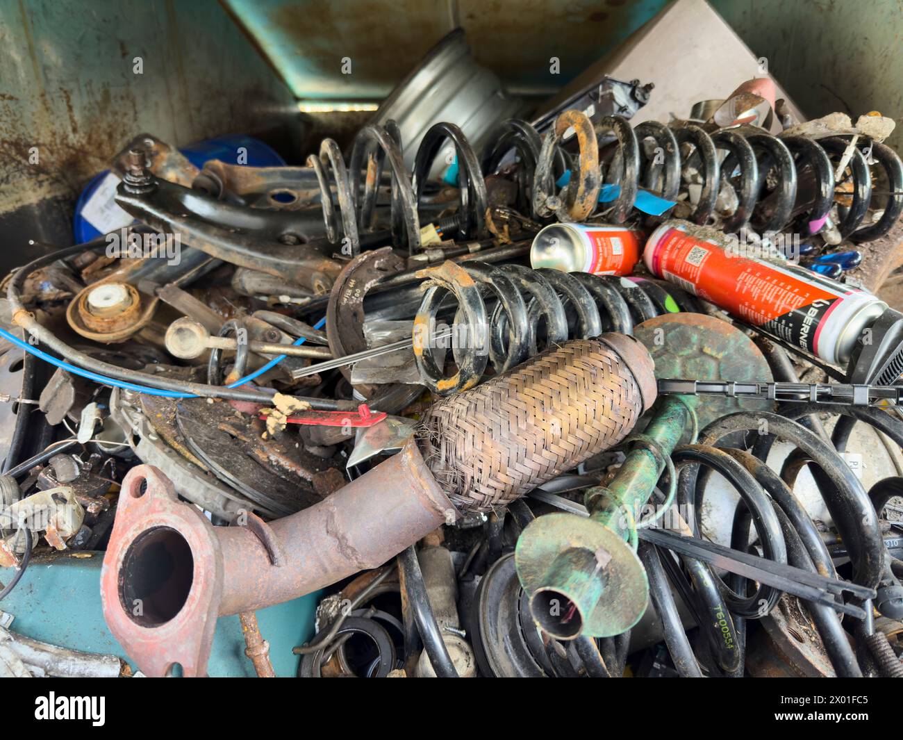 Symbol, Illustration, Feature, electric waste and plastic garbage in a  recycling center in Marktoberdorf, Bavaria, Allgaeu, Germany, Mar 10, 2024.  Photographer: ddp images / star-images Stock Photo