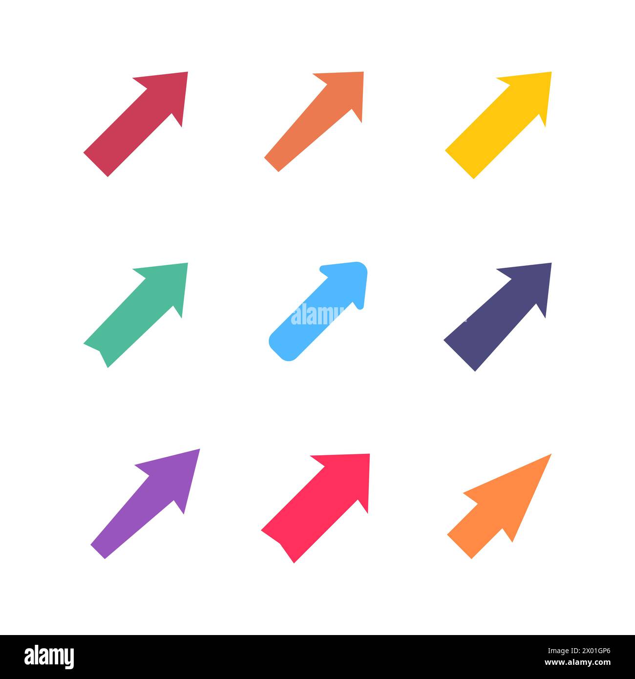 Set of multicolored various arrows. Vector illustration Stock Vector