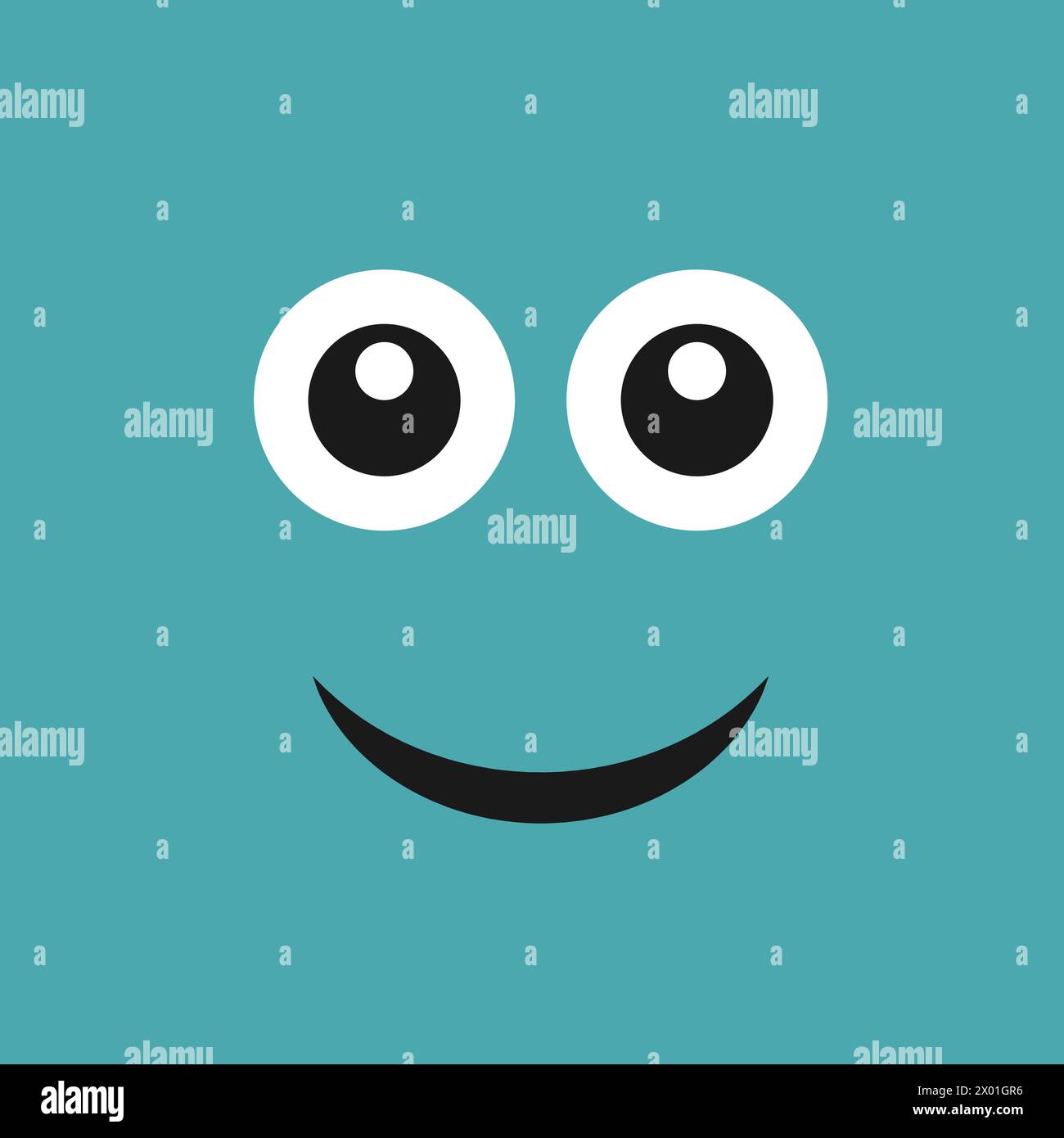 Smile face with emotions of joy on color background. Vector illustration Stock Vector
