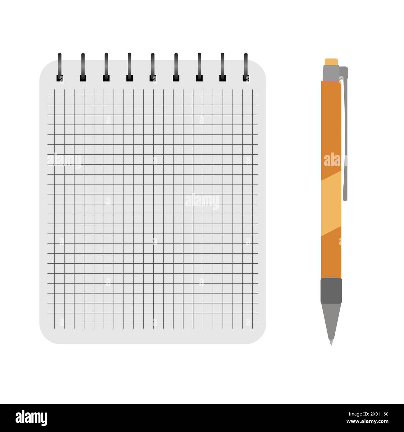 Spiral notebook white flat Cut Out Stock Images & Pictures - Alamy