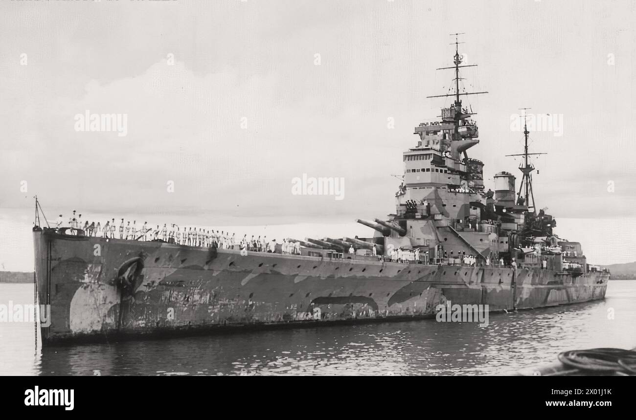 HMS Prince of Wales. 1941 - Vintage warship photography - Unknow photographer Stock Photo