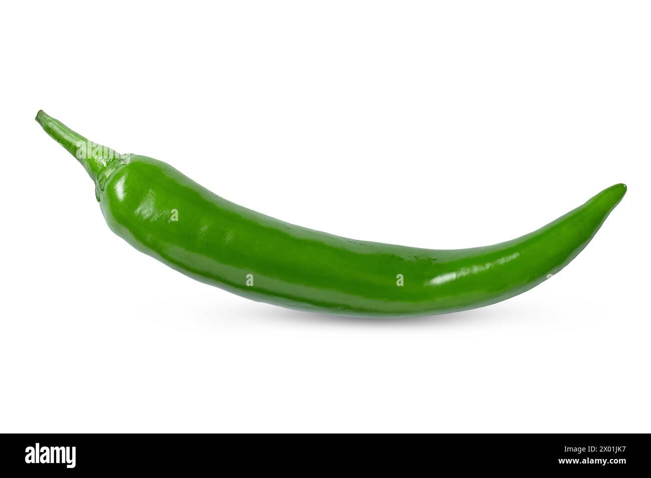 Green chili pepper isolated on white background Stock Photo - Alamy