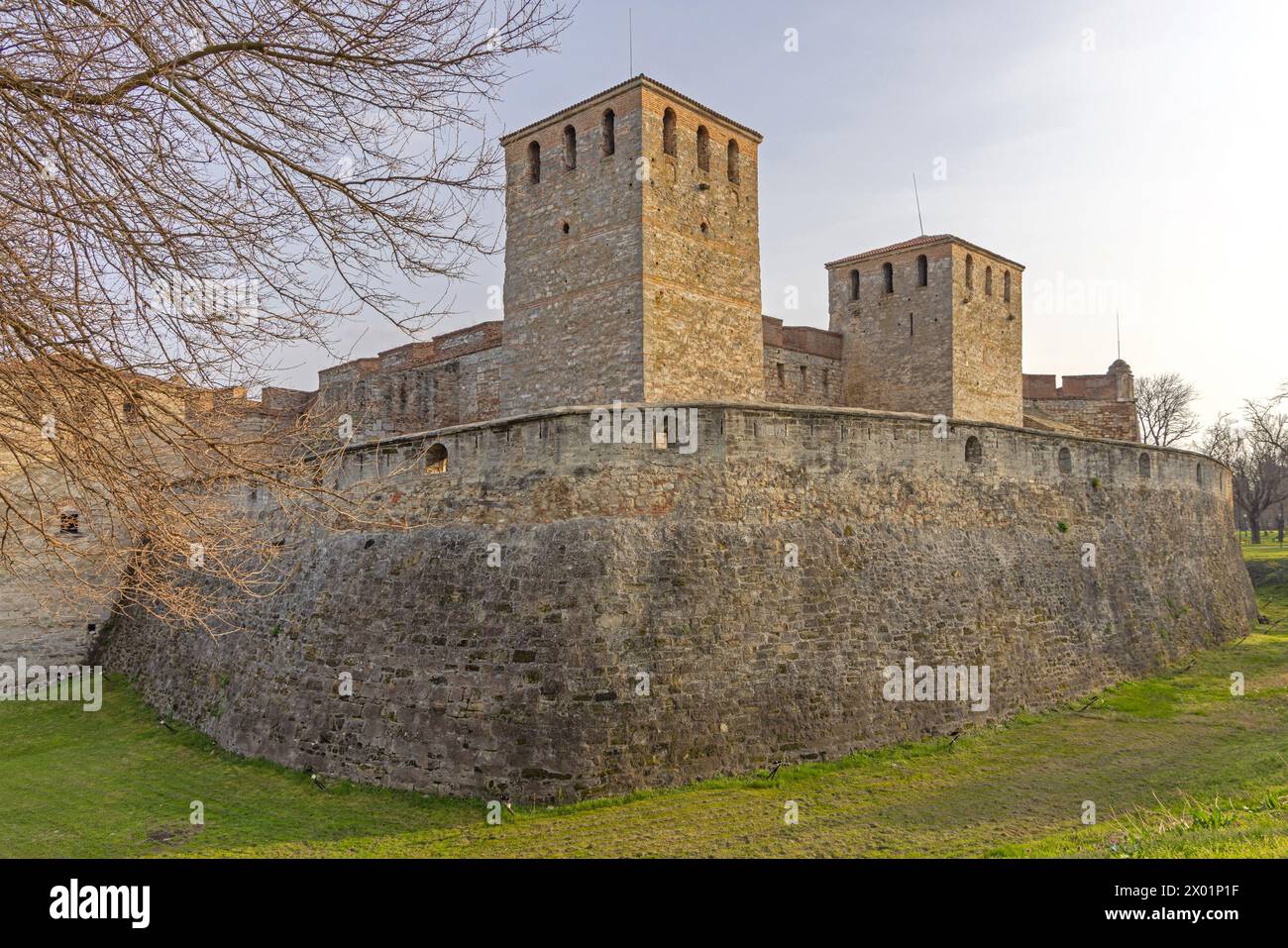 Vidin, Bulgaria - March 16, 2024: Baba Vida Fort Castle Historic Landmark at Danube River Spring Day. Stock Photo