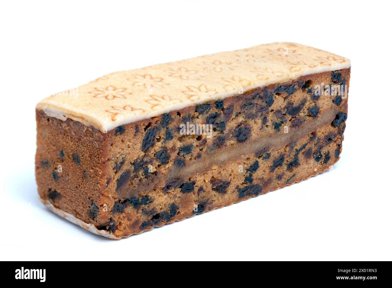 Marks and Spencer Easter Simnel Cake on a White Background Stock Photo