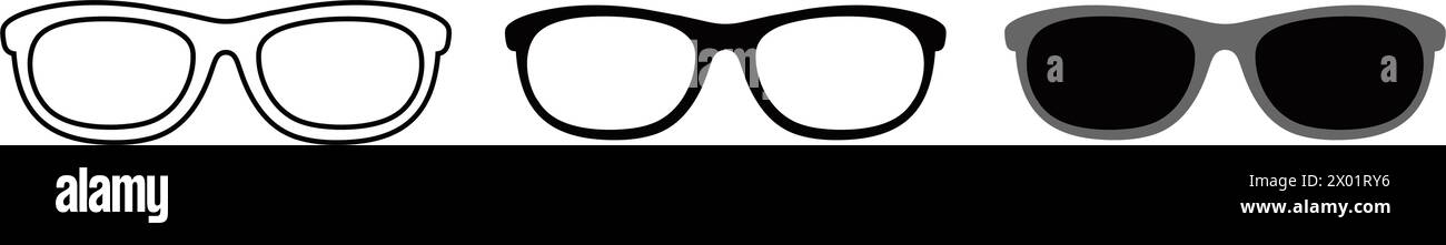 A set of glasses isolated. Vector glasses model icons. Sunglasses ...