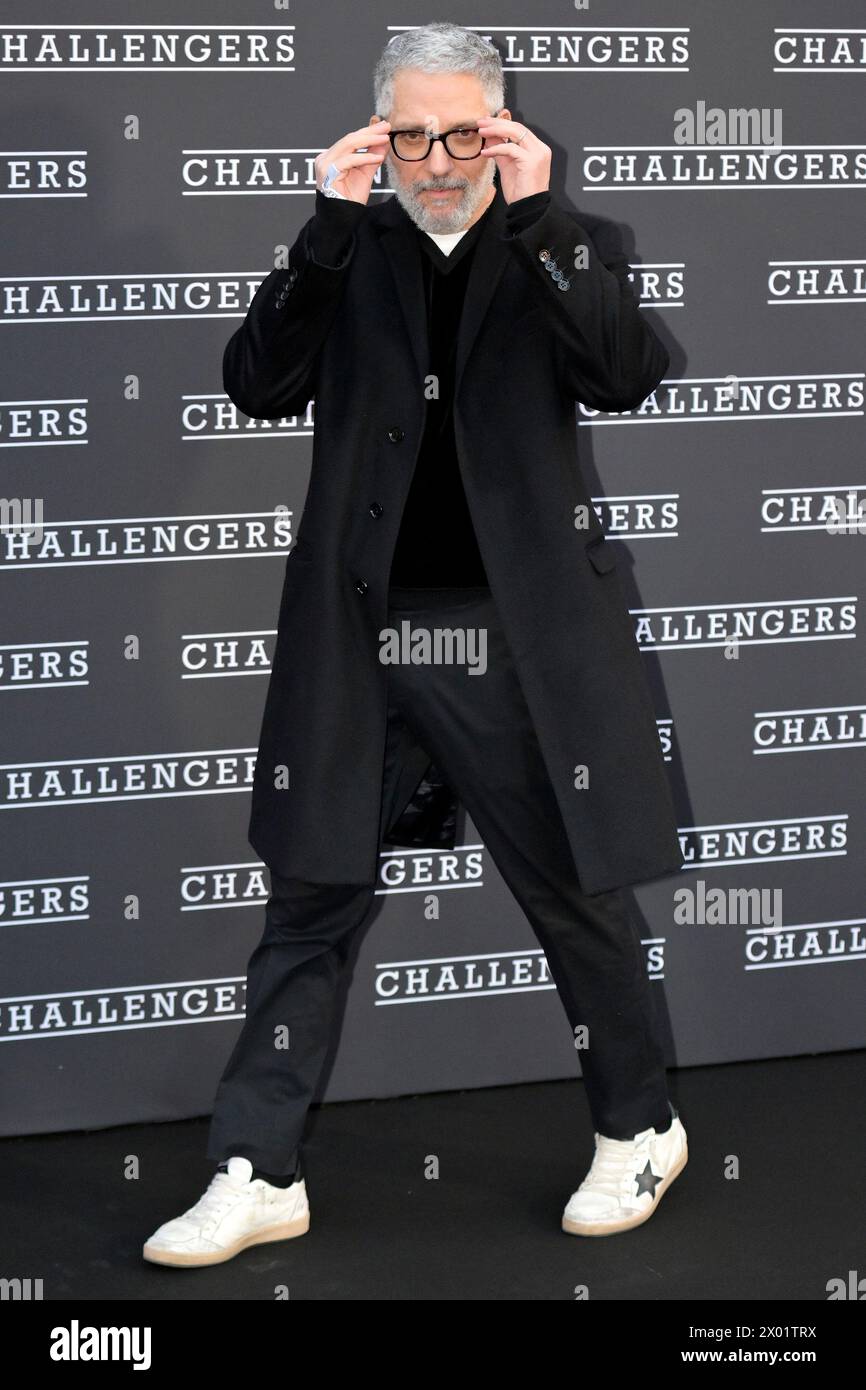 Actor Giuseppe Fiorello attends the Premiere of the movie 'Challengers' at Cinema Barberini in Rome (Italy), April 8th, 2024. Stock Photo