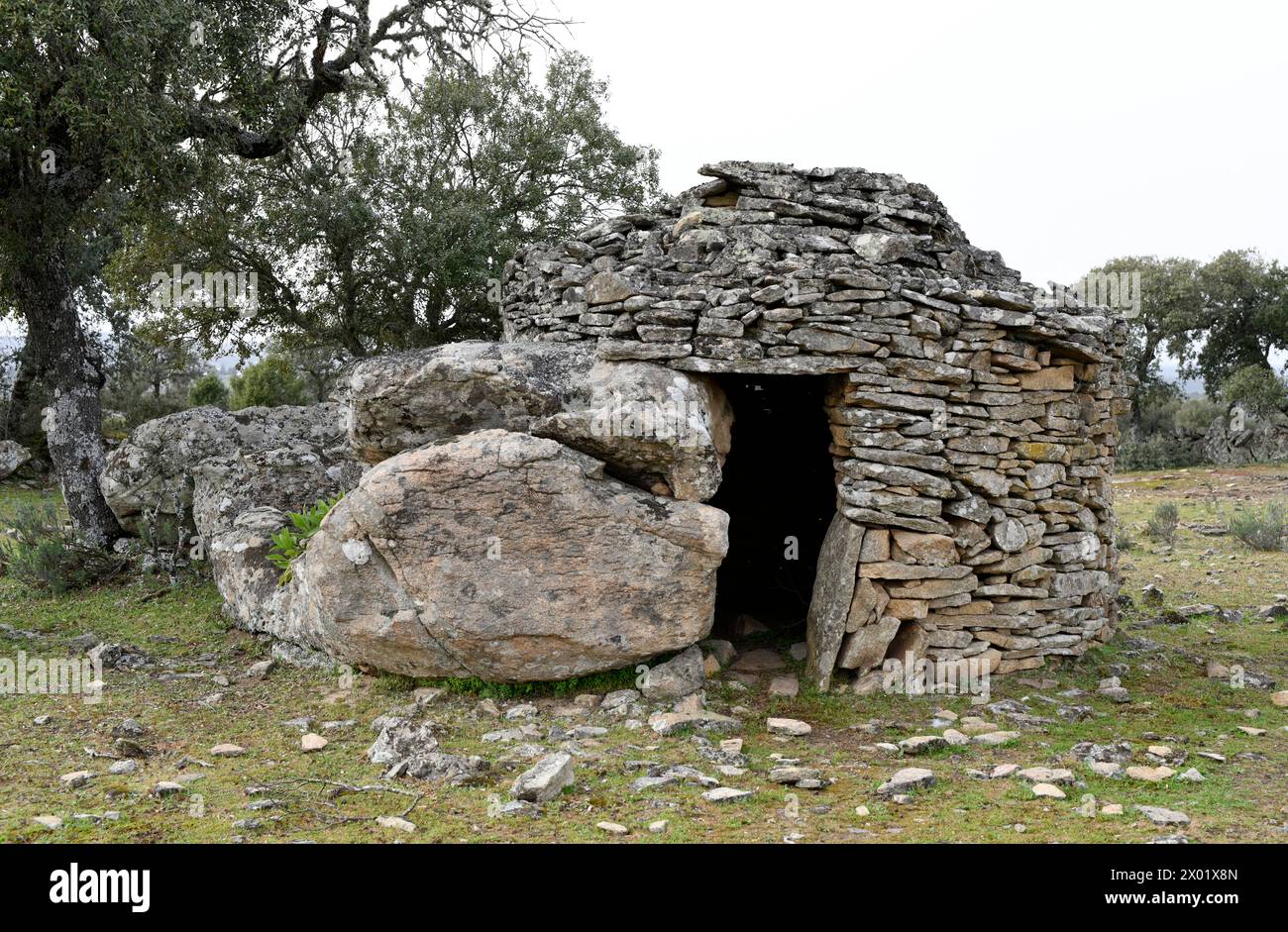 Fornillos de Fermoselle, shepherd's hut. Traditional architecture. Sayago, Arribes del Duero Natural Park, Zamora province, Castilla y Leon, Spain. Stock Photo