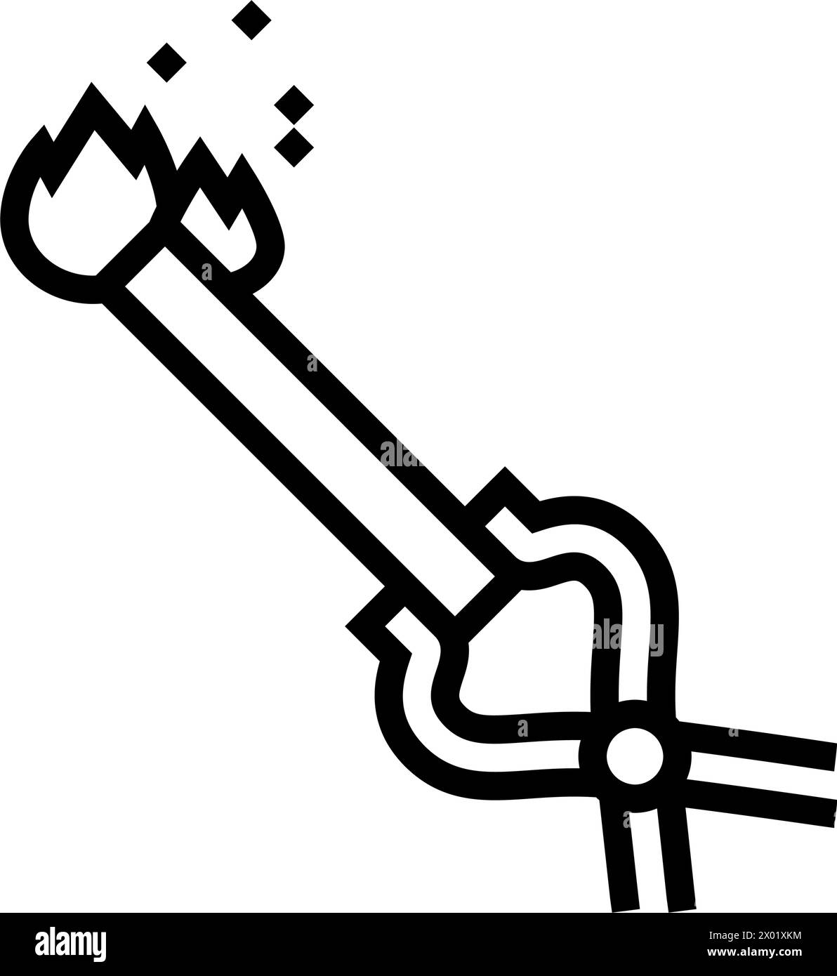 hot metal blacksmith line icon vector illustration Stock Vector Image ...