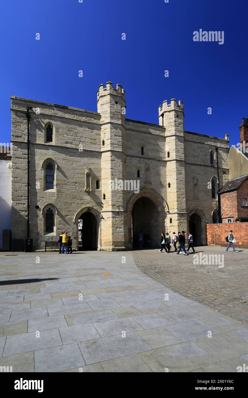 The Exchequer Gate, Lincoln cathedral, Lincoln City, Lincolnshire County, England, UK Stock Photo
