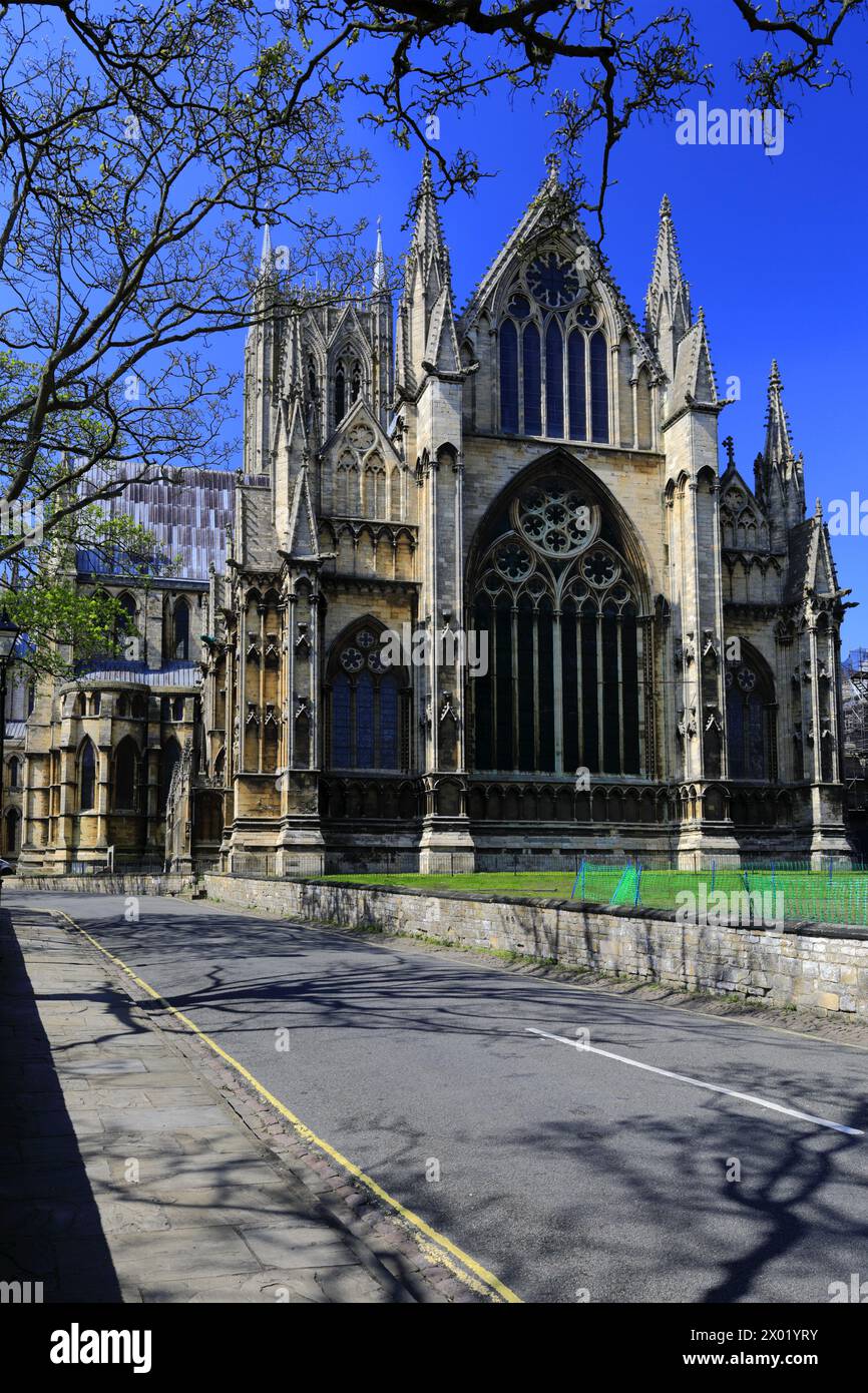 Spring colours over Lincoln cathedral, Lincoln City, Lincolnshire County, England, UK Stock Photo