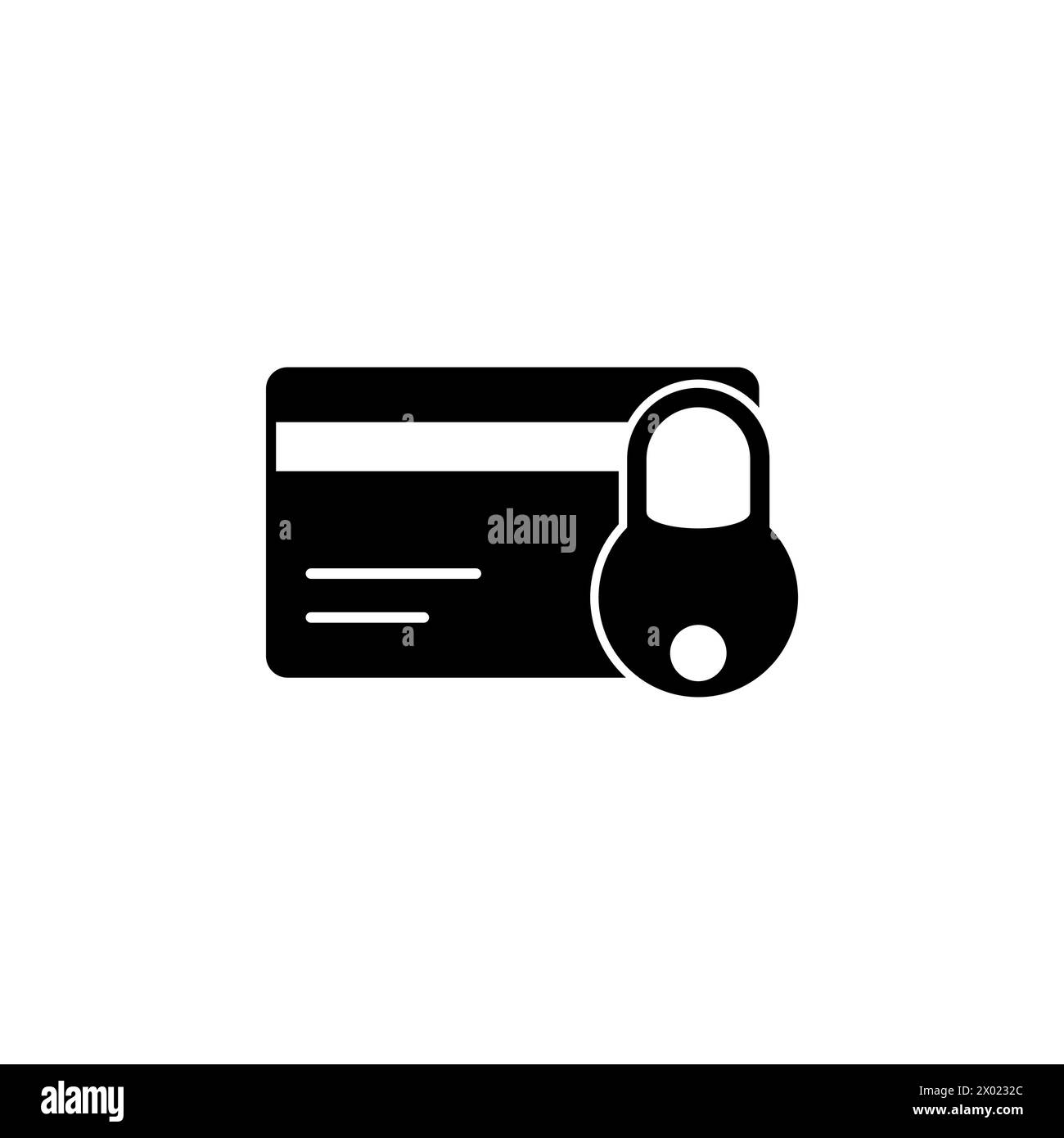 Locked Bank Card flat vector icon. Simple solid symbol isolated on ...
