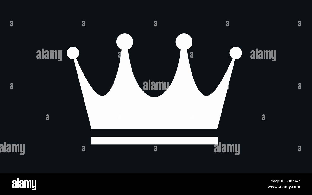 Crown Icon. Vector isolated linear black and white crown illustration Stock Vector