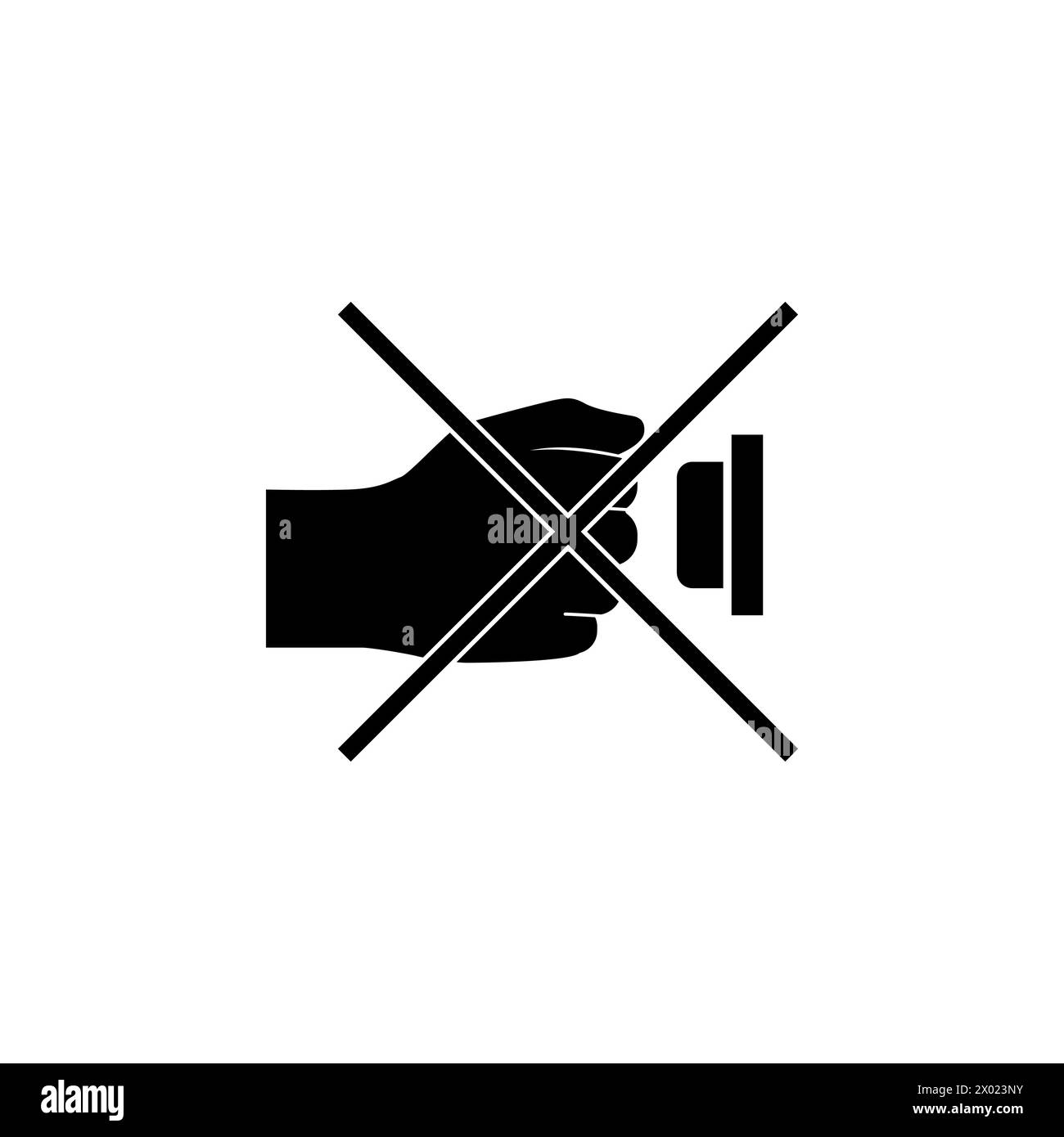 Do Not Touch flat vector icon. Simple solid symbol isolated on white ...