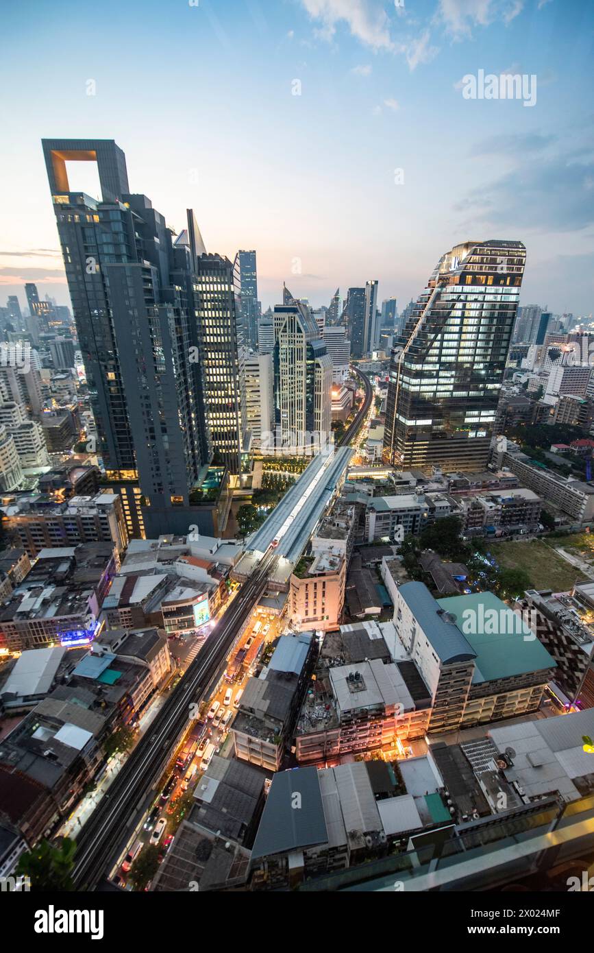 a view and skyline from the Hyatt Regency Bangkok Sukhumvit in the city ...