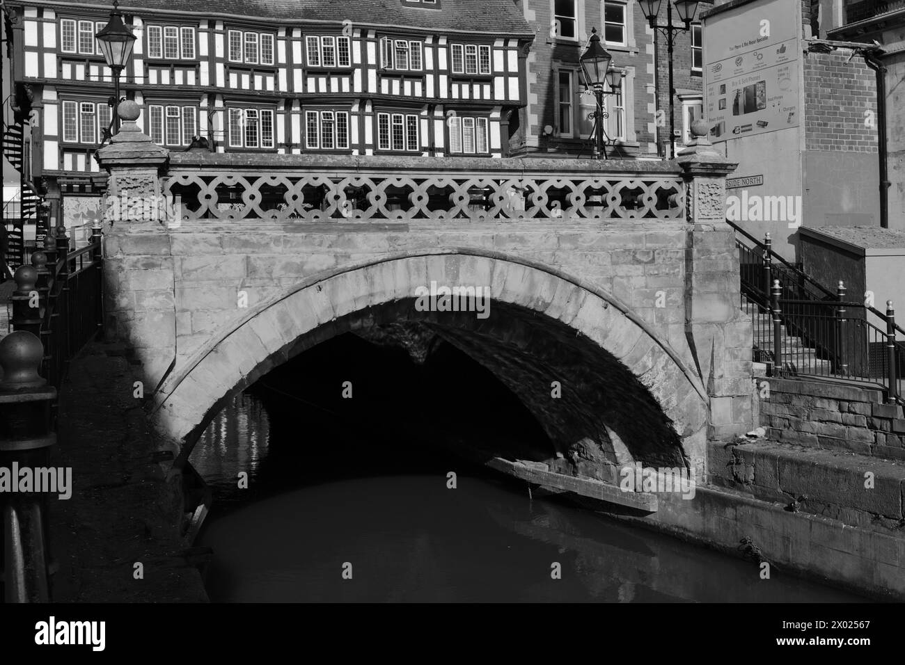 The Old High bridge, River Witham, Lincoln City, Lincolnshire, England Stock Photo