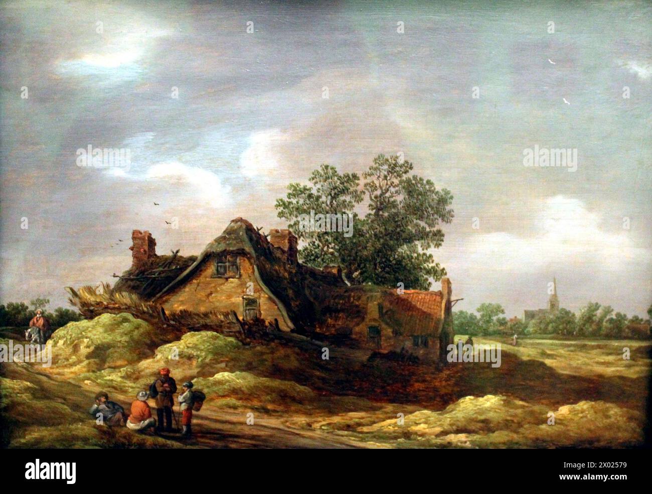 Farmhouse (1628), oil on panel Jan van Goyen, Stock Photo
