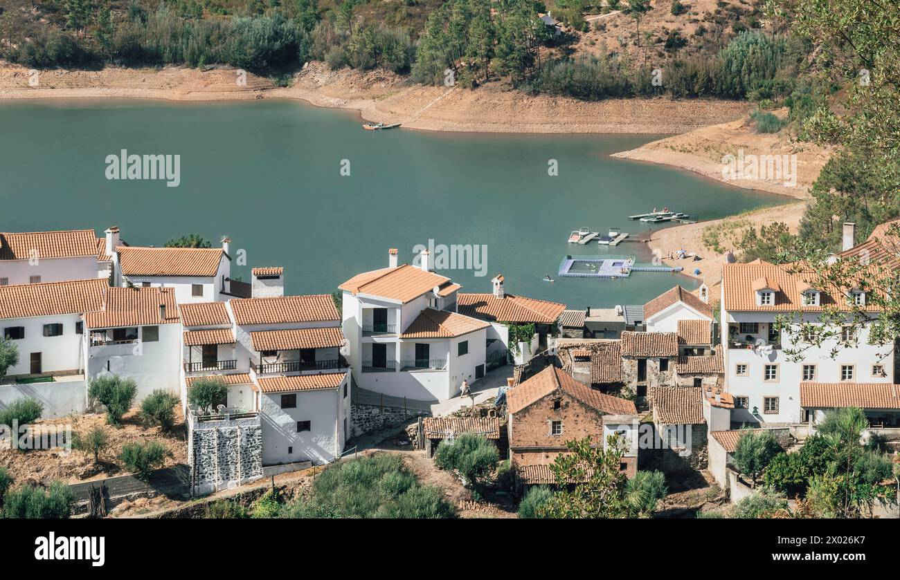 The riverside village of Zaboeira, Central Portugal Stock Photo