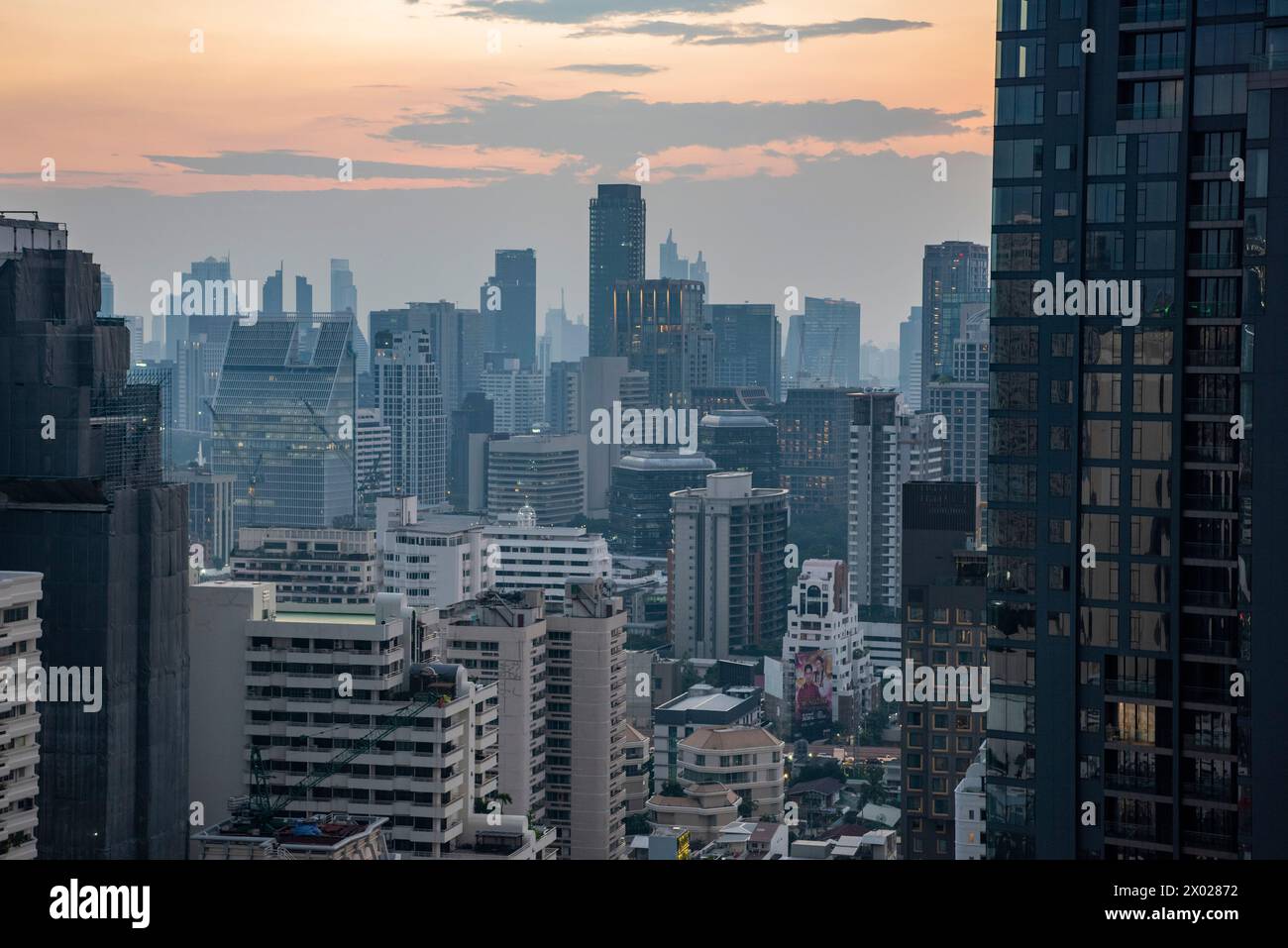 a view and skyline from the Hyatt Regency Bangkok Sukhumvit in the city ...