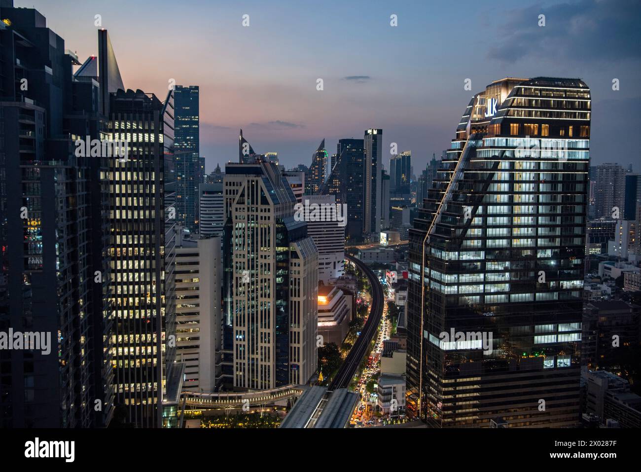 a view and skyline from the Hyatt Regency Bangkok Sukhumvit in the city ...