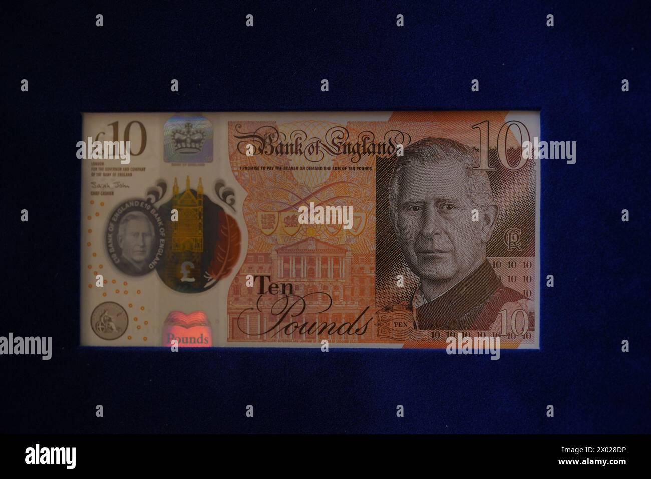 British 10 Note A £10 bank note bearing a portrait of King Charles III, which will ...