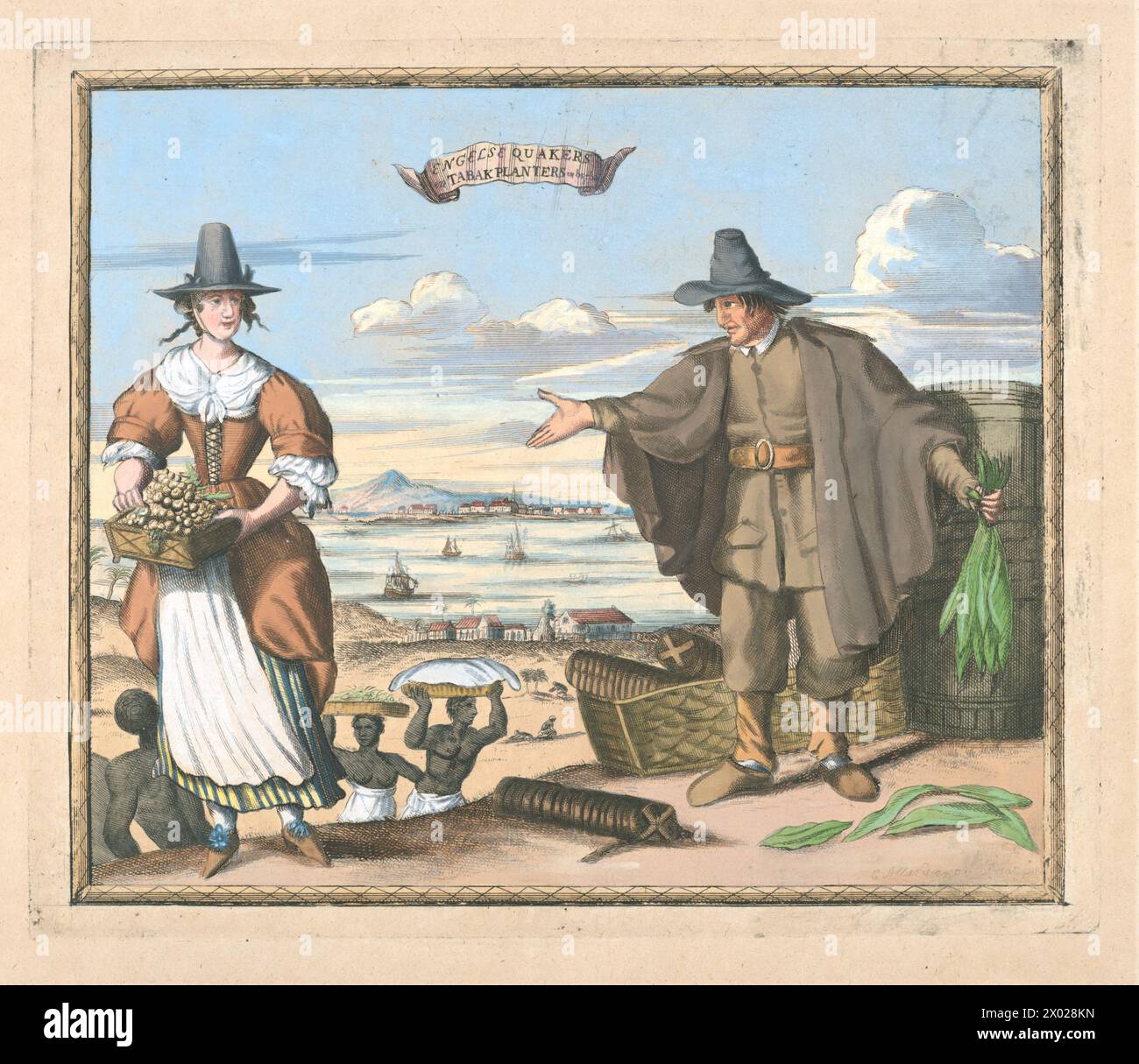 how much is tobacco in barbados English Quakers tobacco planters in Barbados Publisher: Pieter vander Aa  1726 Stock Photo