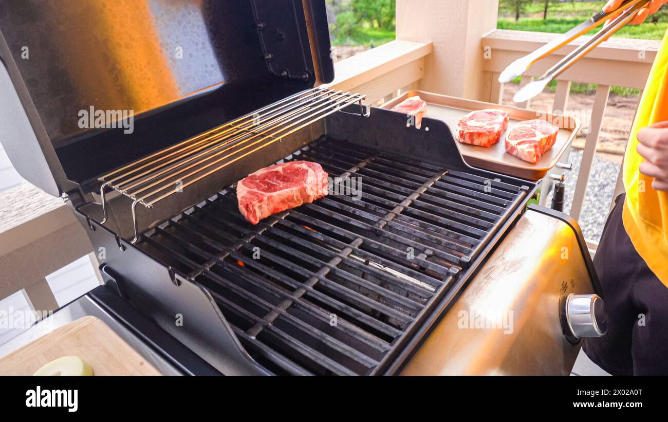 Two burner gas grill hi-res stock photography and images - Alamy