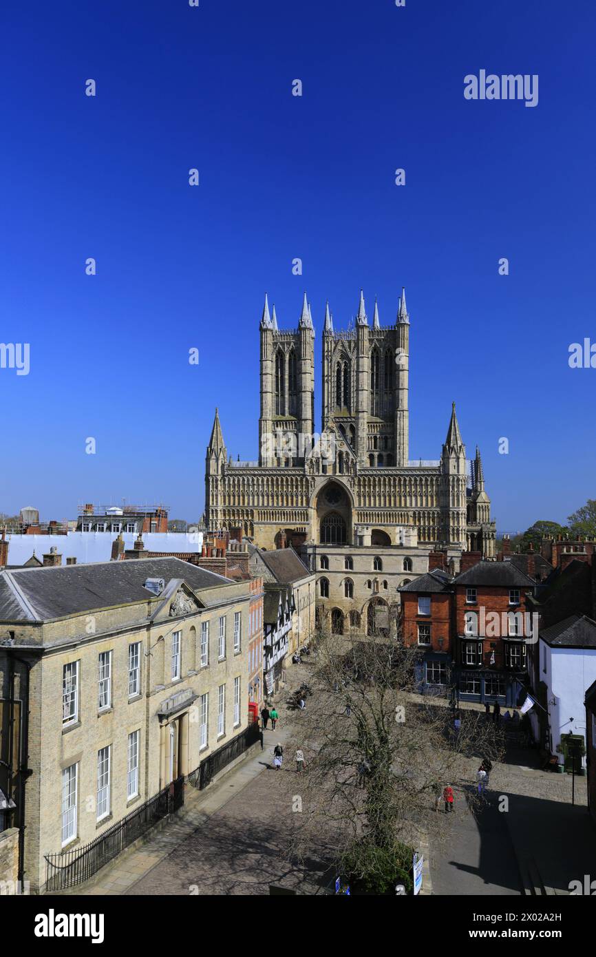 View over the Castle Hill area of, Lincoln City, Lincolnshire County, England, UK Stock Photo