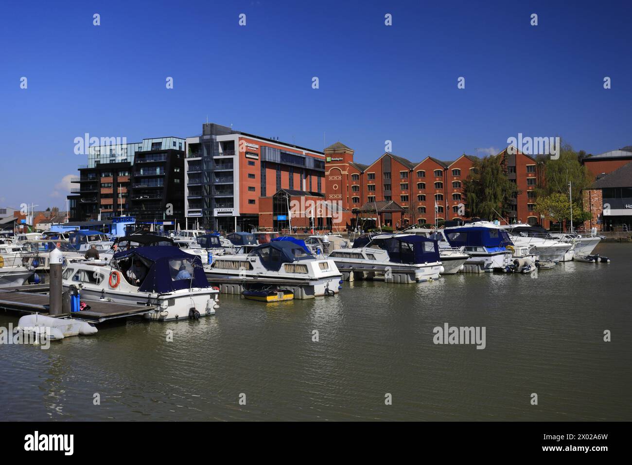 The Brayford Pool Waterfront; Lincoln Marina; Lincoln City, Lincolnshire County, England, UK Stock Photo