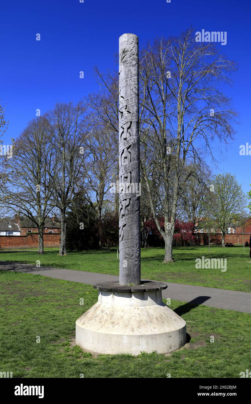 A Sculpture in the Lawns, Lincoln City, Lincolnshire, England, UK Stock Photo