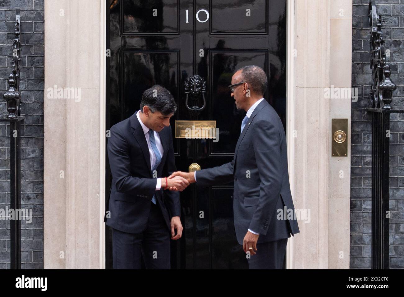 London, UK. 09 Apr 2024. President Of Rwanda Paul Kagame arrives for a meeting with British Prime Minister Rishi Sunak in Downing Street. Credit: Justin Ng/Alamy Live News. Stock Photo