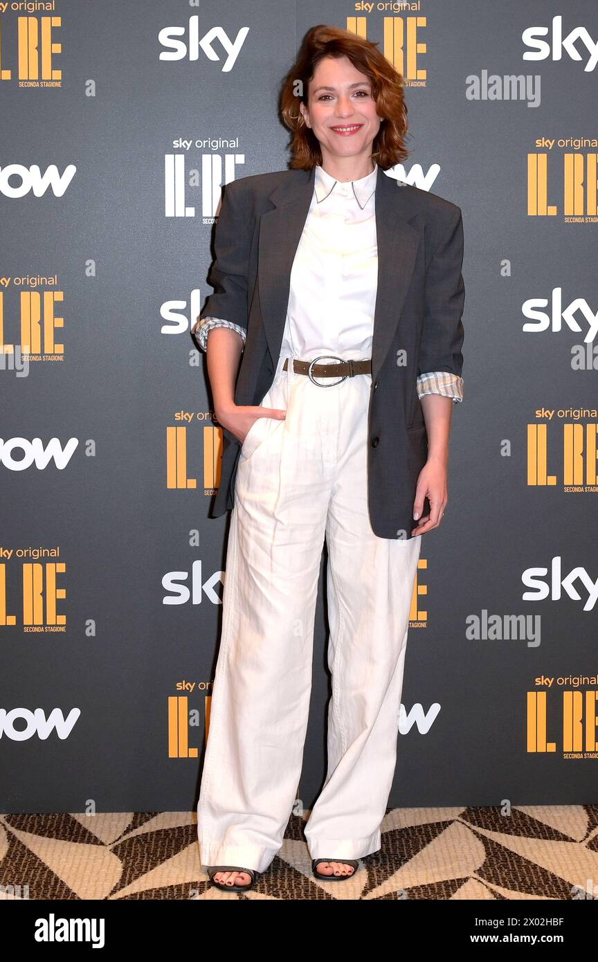 Isabella Ragonese beim Photocall zur 2. Staffel der Sky-Serie 'Il re' im Hotel Eden. Rom, 09.04.2024 Stock Photo