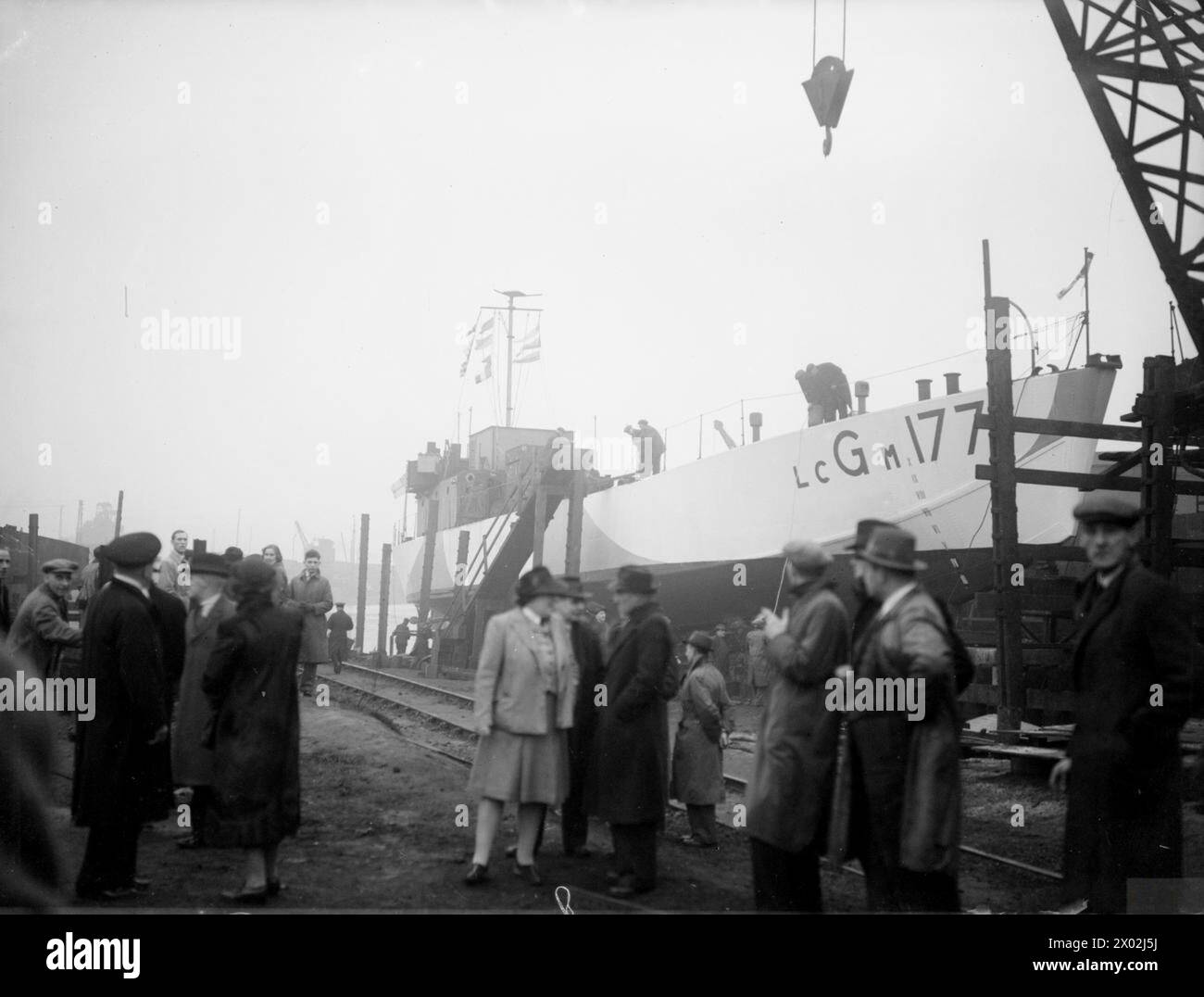 200TH LAUNCH AT A ONCE DERELICT YARD. 17 NOVEMBER 1944, THORNABYONTEES, THE 200TH SHIP TO BE