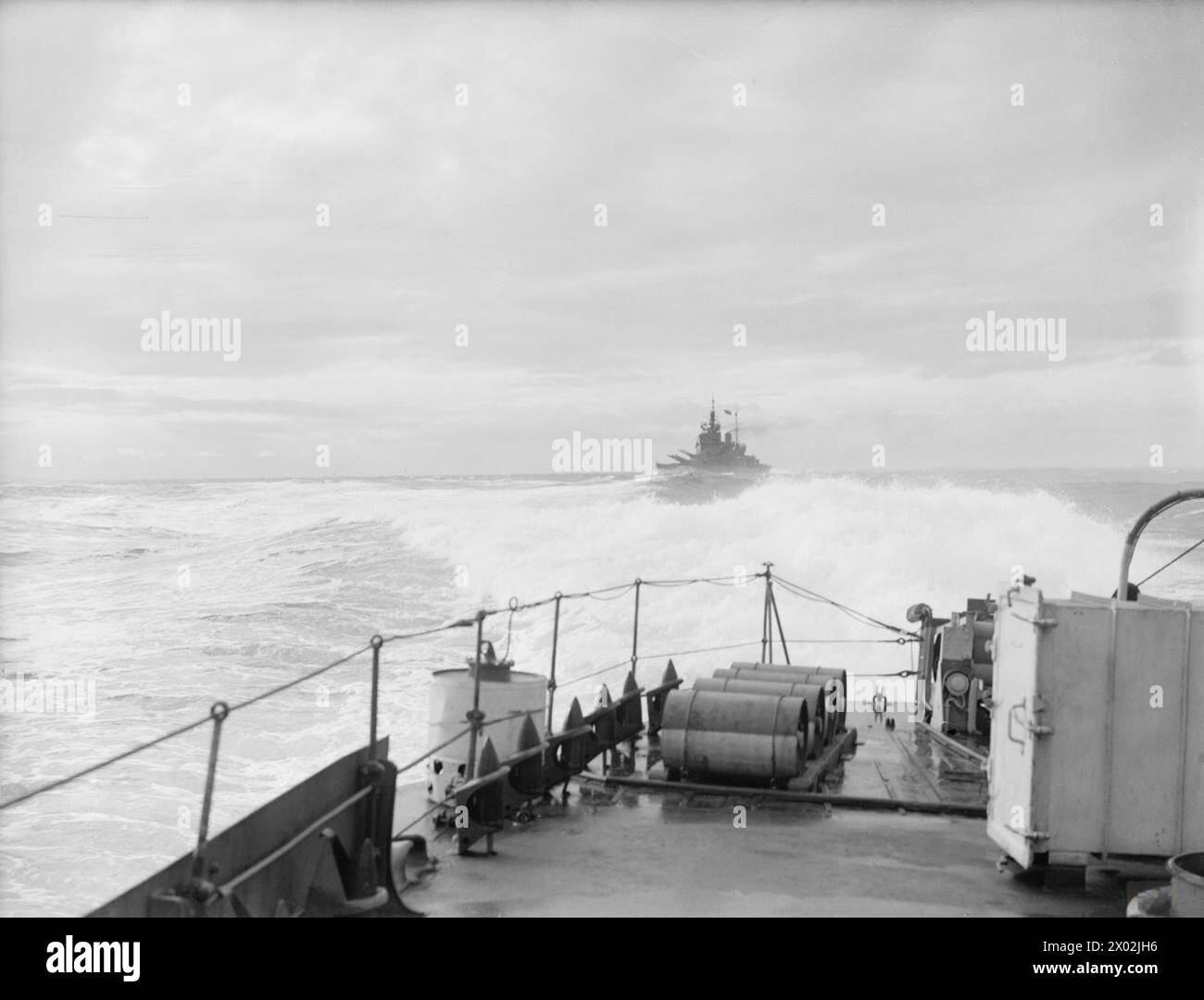 HMS DUKE OF YORK AT SEA. 27 FEBRUARY 1942, ON BOARD THE ESCORTING ...