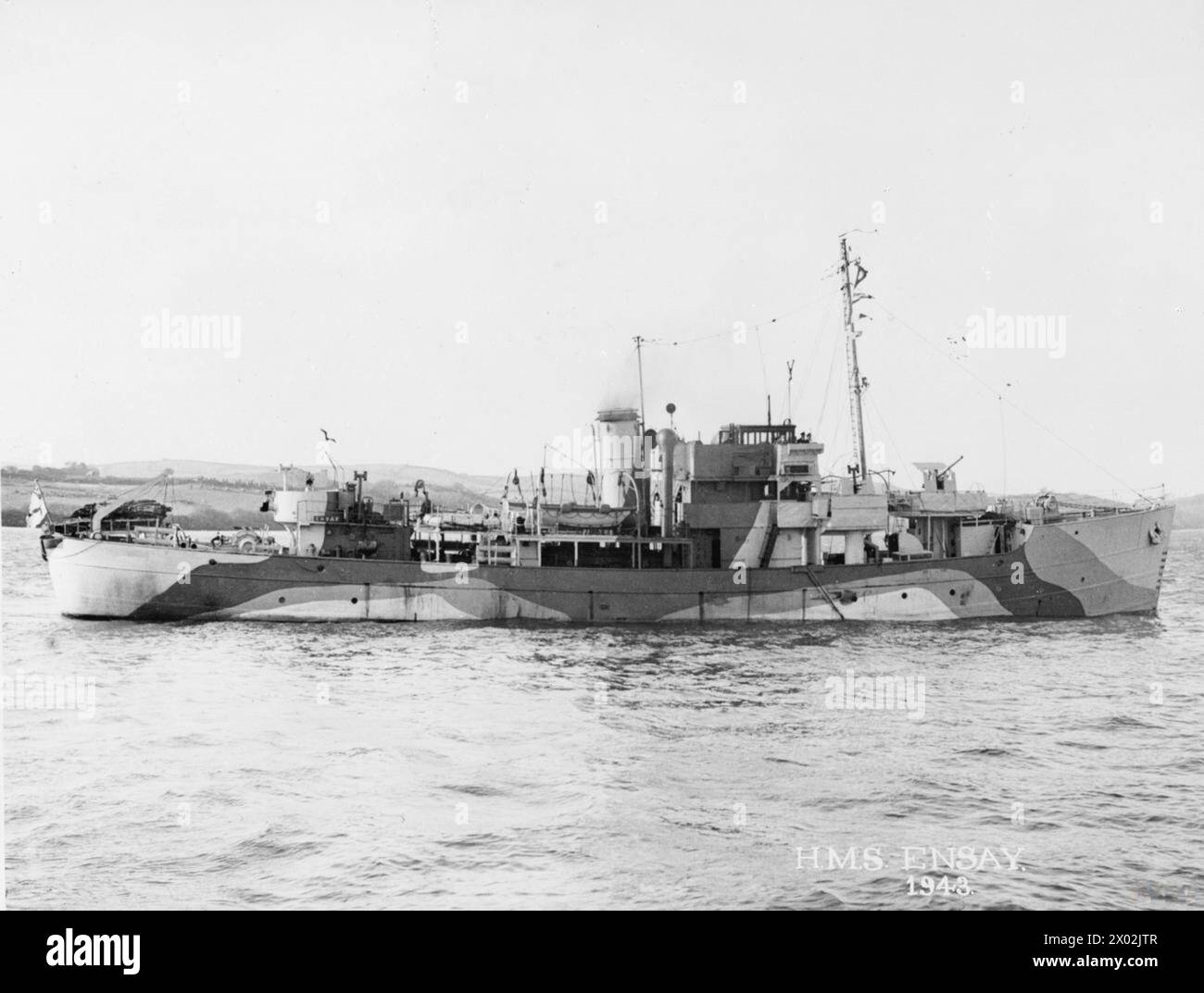 Hms Ensay, British Isles Class Trawler. 1943, At Sea. Hms Ensay Stock 