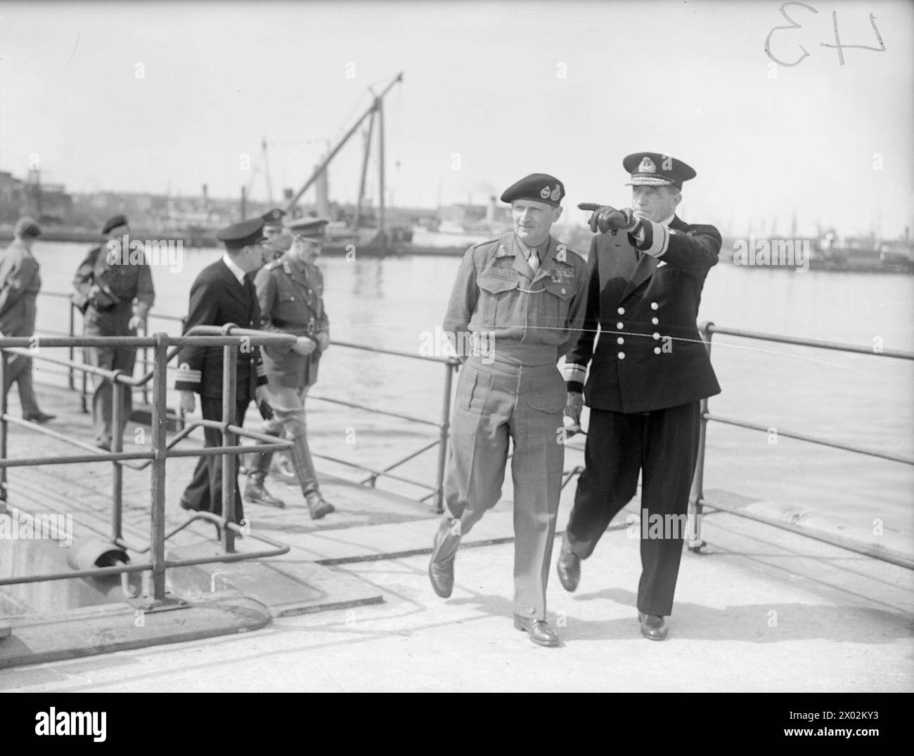 MONTGOMERY WITH THE BRITISH NAVY IN COPENHAGEN. 12 MAY 1945, COPENHAGEN ...