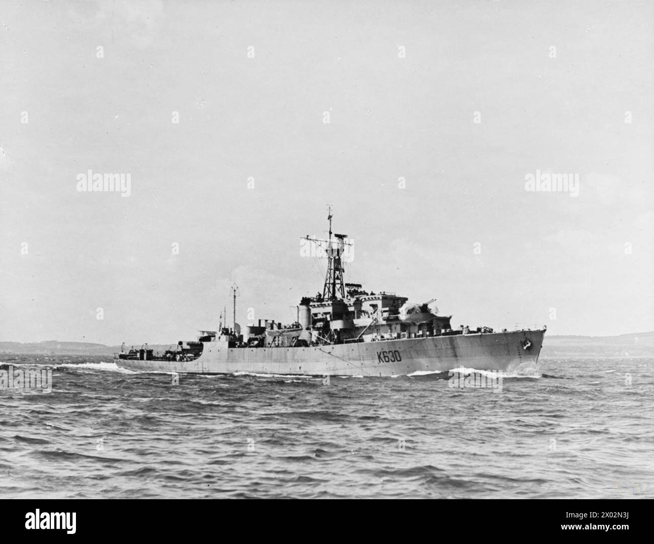 HMS CARDIGAN BAY, BRITISH BAY CLASS FRIGATE. 1945.   HMS Cardigan Bay Stock Photo