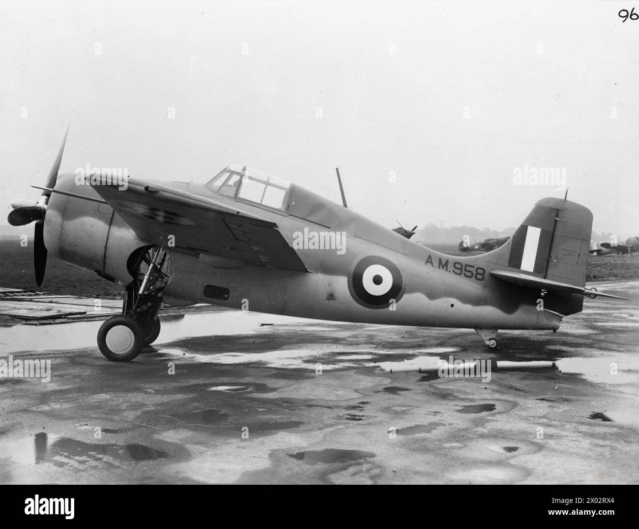 THE BATTLE OF THE ATLANTIC 1939-1945 - Allied Aircraft: A Grumman Martlet Mk III carrier borne fighter aircraft Stock Photo