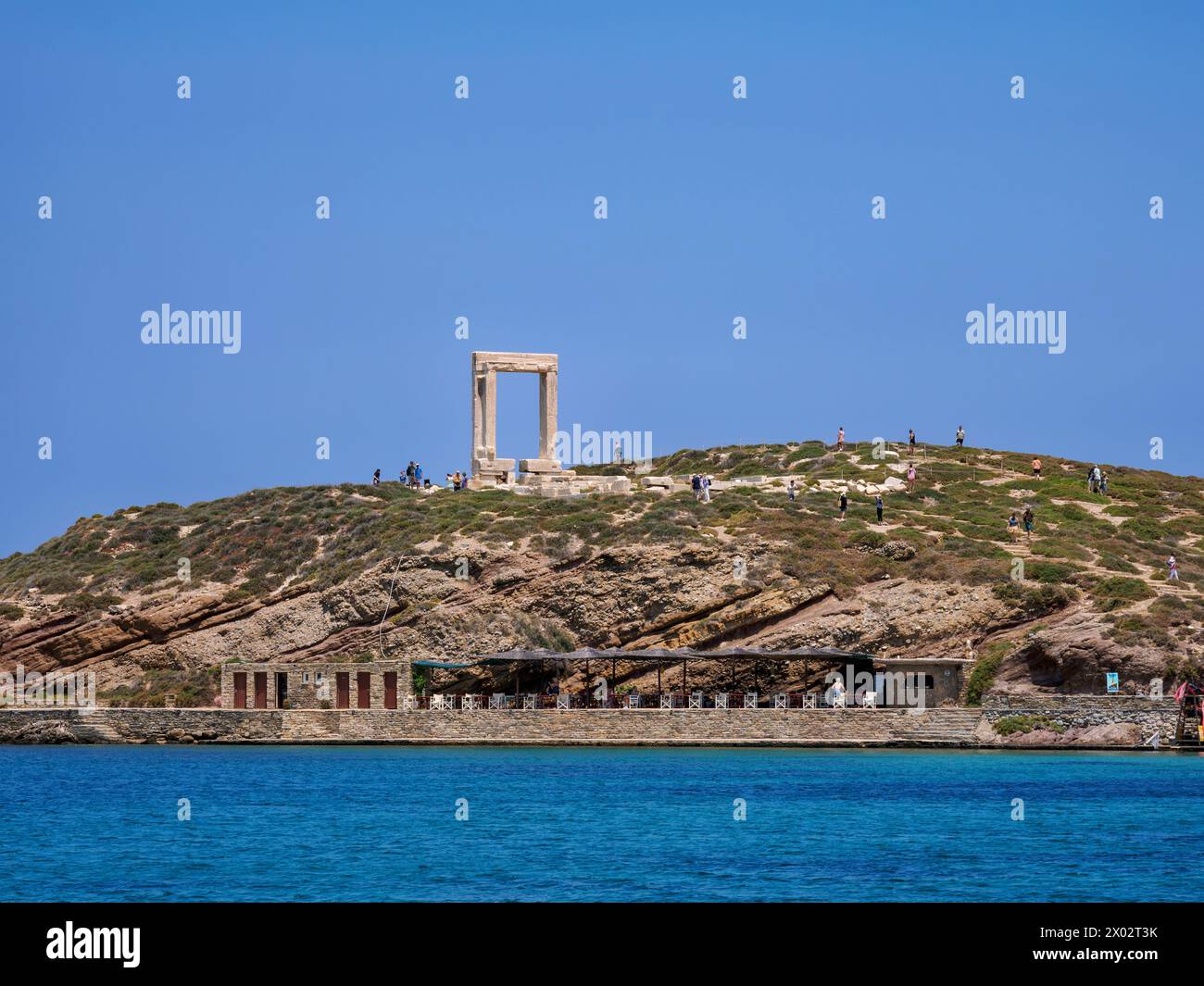 View towards the Temple of Apollo, Chora, Naxos City, Naxos Island, Cyclades, Greek Islands, Greece, Europe Stock Photo