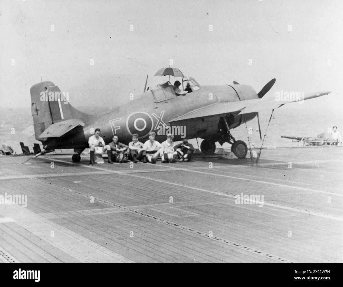 FIGHTER UMBRELLA. 30 JULY 1944, ON BOARD THE ESCORT CARRIER HMS FENCER ...