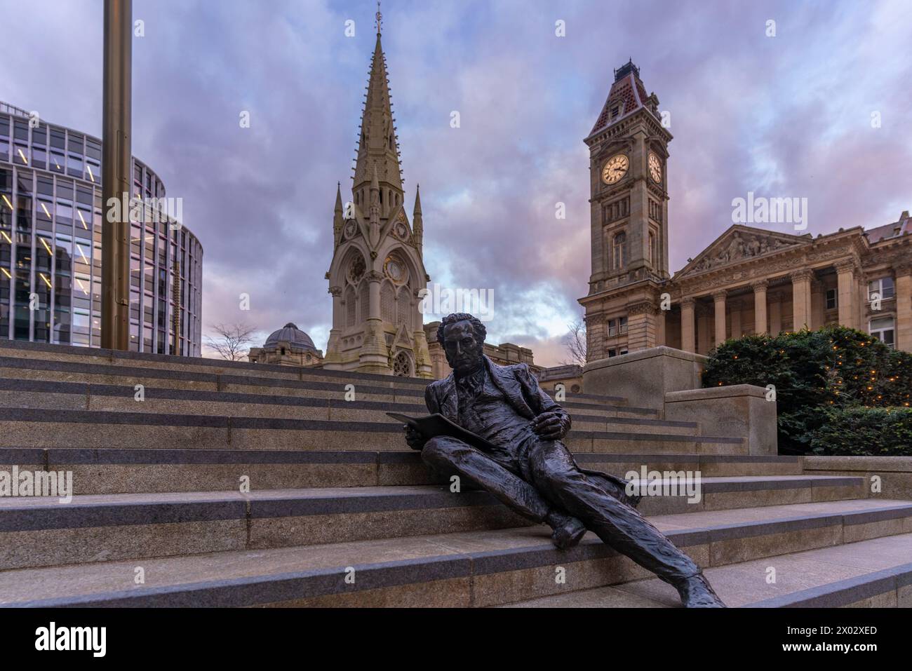 View of Chamberlain Memorial in Chamberlain Square, Birmingham, West Midlands, England, United Kingdom, Europe Stock Photo