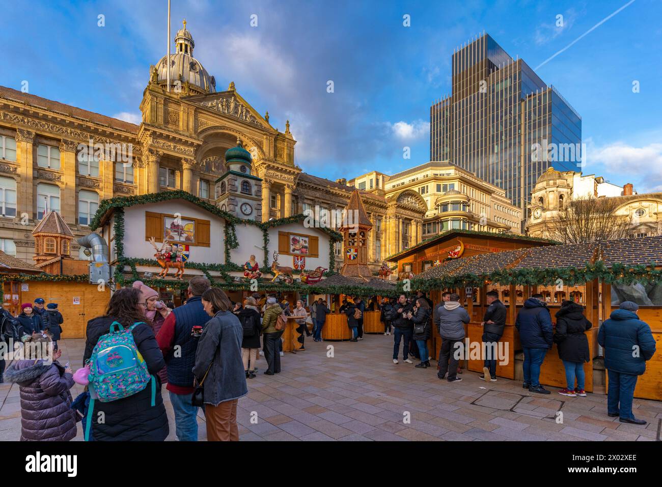 View Of Christmas Market Stalls In Victoria Square Birmingham West 