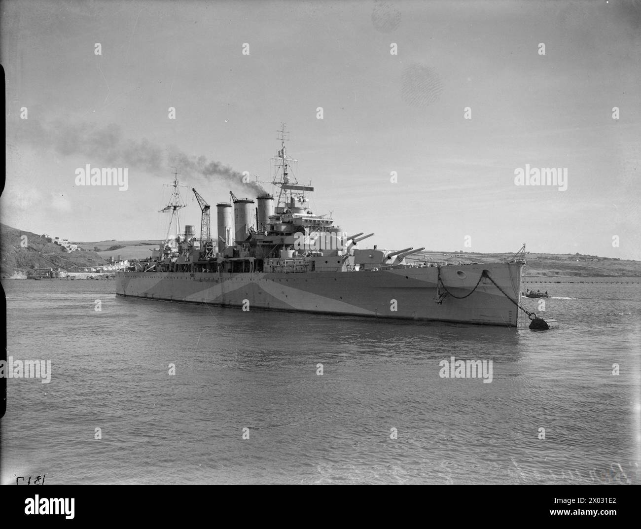 HMS BERWICK At a buoy in the Hamoaze Berwick Stock Photo Alamy