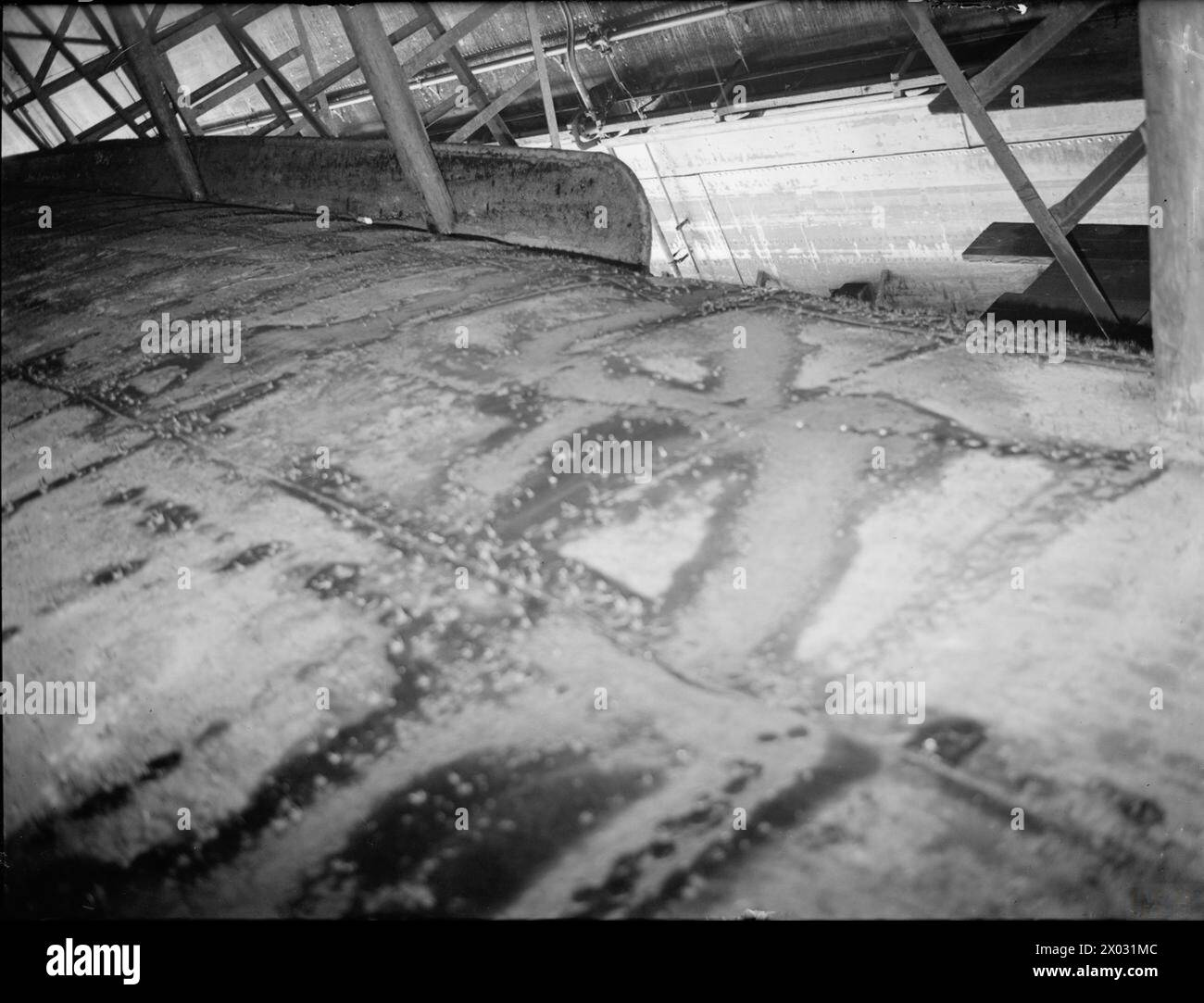 The River-class frigate HMCS Matane shows glider bomb damage on 20 ...
