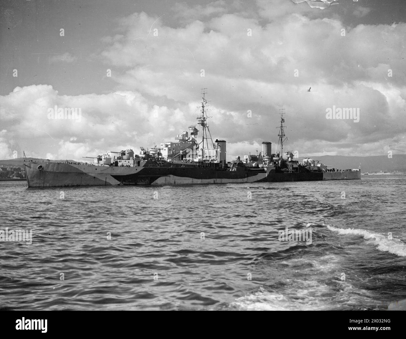 THE BRITISH CRUISER HMS SPARTAN. 11 AUGUST 1943, GREENOCK. Stock Photo