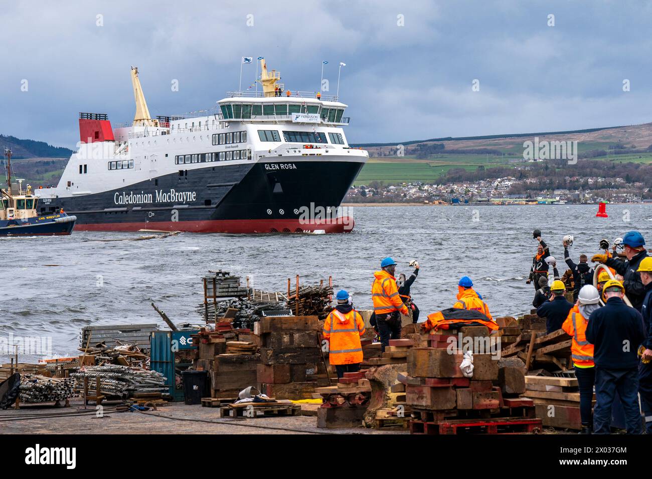 MV Glen Rosa is launched at Ferguson Marine Port Glasgow shipyard ...