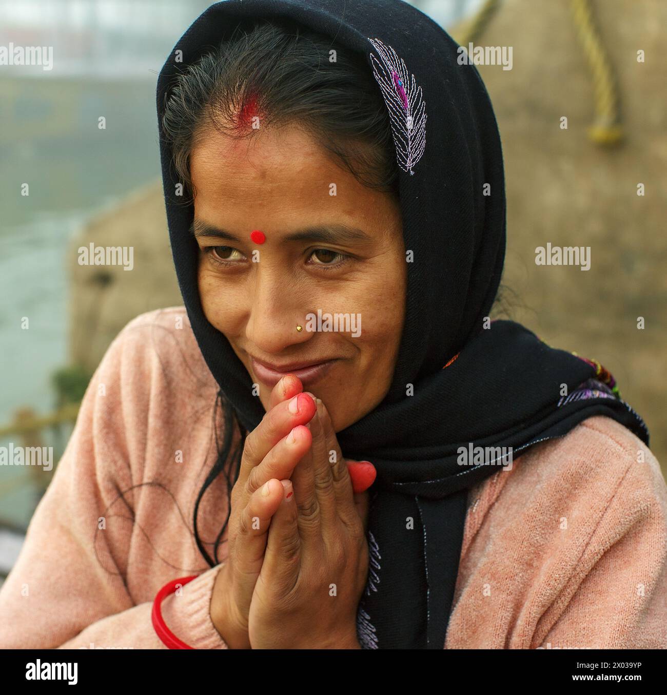 Pilgrim woman in Varanasi, India Stock Photo - Alamy