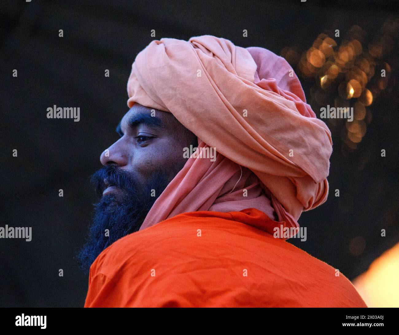 Pilgrim In Varanasi, India. Stock Photo