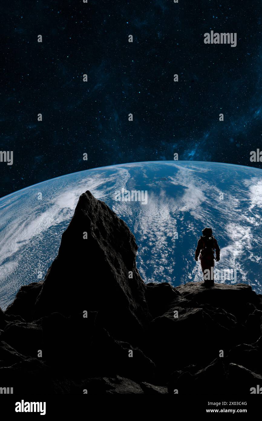 Astronaut looking earth 3d render hi-res stock photography and images ...